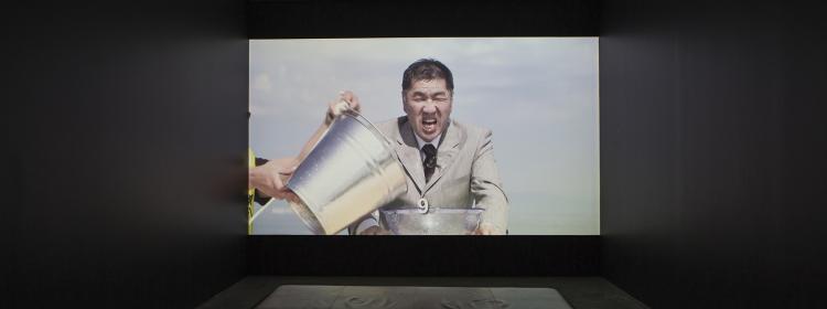 Counter Voice in the Water at Fukushima, 2014. Digital video. Installation view, Tatsuo Miyajima: Connect with Everything, Museum of Contemporary Art Australia, 2016