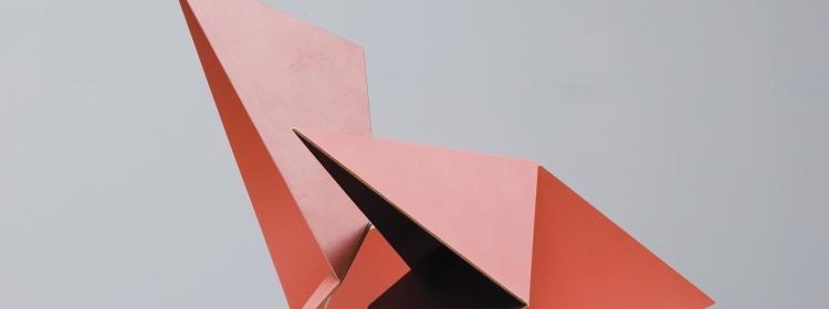 Adaptable (dark peach/red oxide), 2008. Synthetic polymer paint on aircraft plywood, polyester, 65 x 50cm (dimensions variable). Photograph: Ashley Barber. 