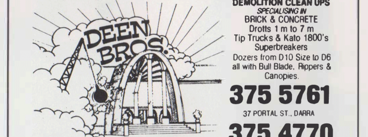 Deen Bros Demolition Yellow Pages Ad 1988