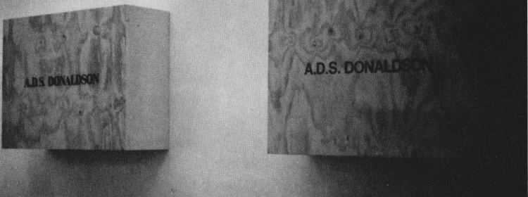 ADS Donaldson, Self Portrait (Type) II, and V. Installation view, Reanimator, Artpsace, 1988. 