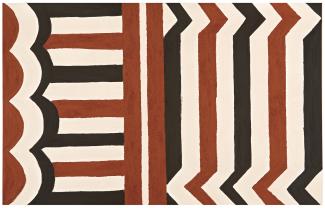 Arthur Koo’Ekka Pambegan Jr, Untitled III (Walkan-aw and Kalben designs), 2007. Natural ochres and charcoal with synthetic polymer binder on linen, 117 x 183cm. Private collection. Photography Mick Richards.