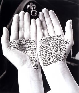 Shirin Neshat, Guardians of Revolution (Women of Allah Series), 1994. B&W RC print and ink. Photograph Cynthia Preston. © Shirin Neshat. Images courtesy Gladstone Gallery, New York.