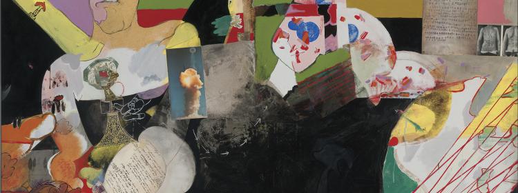 Gareth Sansom, The great democracy, 1968. Oil, enamel, synthetic polymer paint, collage and pencil on composition board, 180 x 180cm. National Gallery of Australia, Canberra. Gift of Emmanuel Hirsh in memory of Etta Hirsh, 2007. © Gareth Sansom