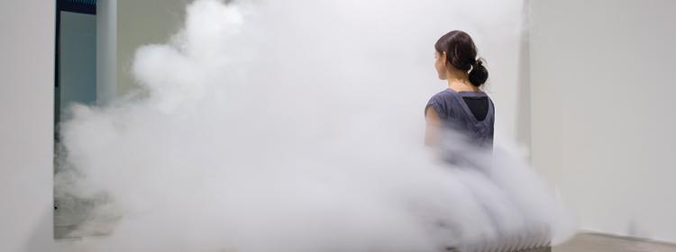 Jeppe Hein, Smoking Bench, 2002. Installation view at ARoS, Denmark, 2009. Courtesy Johann König, Berlin, 303 Gallery, New York and SCAI THE BATHHOUSE, Tokyo. Photography Ole Hein Pedersen. 