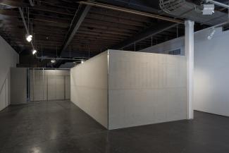 Build Wall, 2014. Concrete sheet and steel walls, 30 running metres. Photograph Andrew Curtis. 