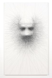 Vernon Ah Kee, Unwritten #4, #5, #11, #10, 2008. Charcoal on canvas, 150 x 90cm. Courtesy the artist and Milani Gallery, Brisbane.