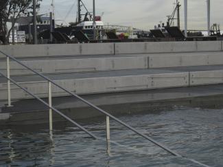 Rachel Shearer and Hillery Taylor Architecture, Silt Line, 2011. Cast concrete tidal steps. Auckland Council Public Art.