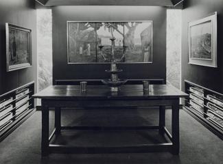 Photograph of the Johnstone dining room. Scrapbook, page 111. RBHARC 7/1/11. ALA/SLQ. The Johnstone Gallery Archive, Australian Library of Art, State Library of Queensland.