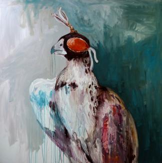 Seabastion Toast, The falcon has landed, 2012. Acrylic on canvas, 100 x 100cm