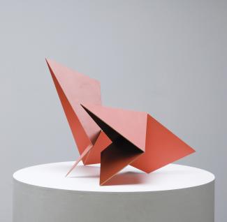 Adaptable (dark peach/red oxide), 2008. Synthetic polymer paint on aircraft plywood, polyester, 65 x 50cm (dimensions variable). Photograph: Ashley Barber. 