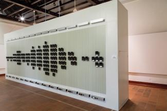 Rafael Loazano-Hemmer, Pan-anthem, 2014. Interative sound installation. Installation view, Kochi-Muziris Biennale. Courtesy of the artist and the Kochi-Muziris Biennale.